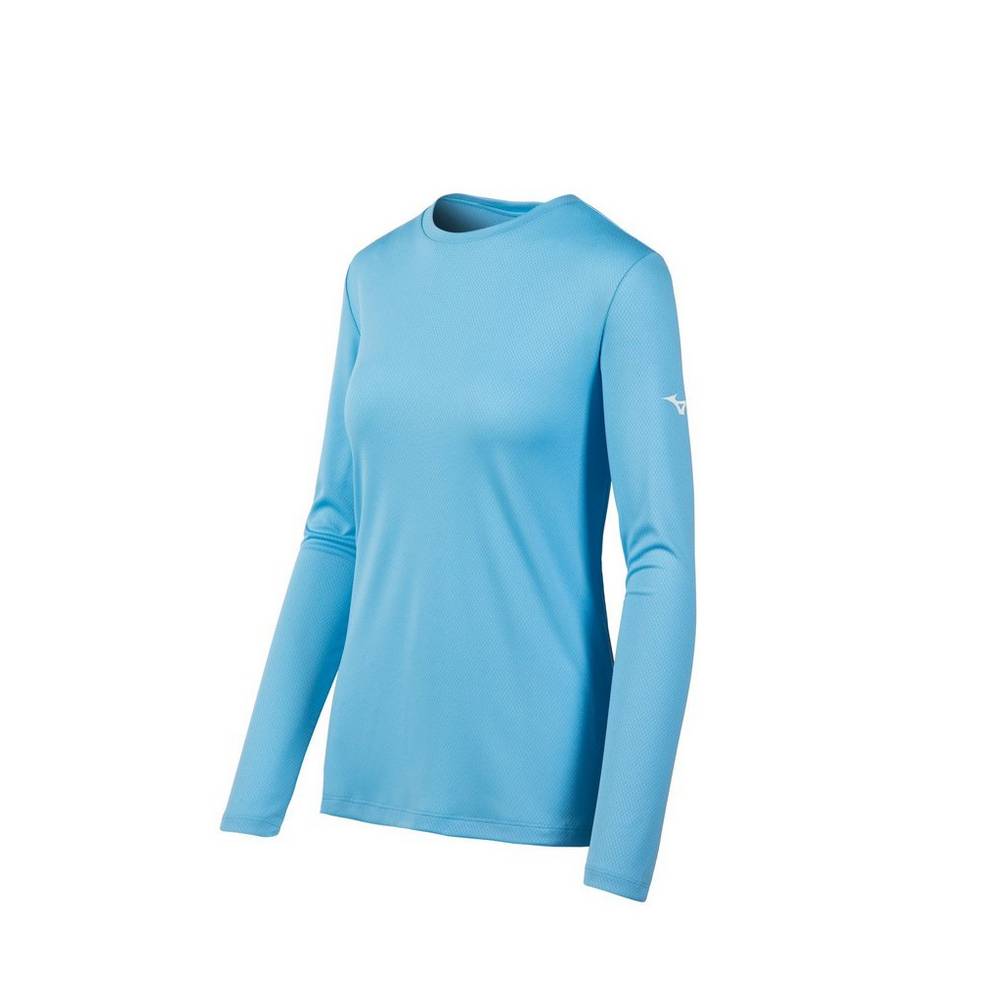 Mizuno Long Sleeve Női Futópóló Világos Kék PUC259431